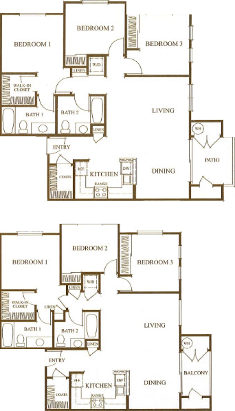 Three Bedroom C 4312 floor plan